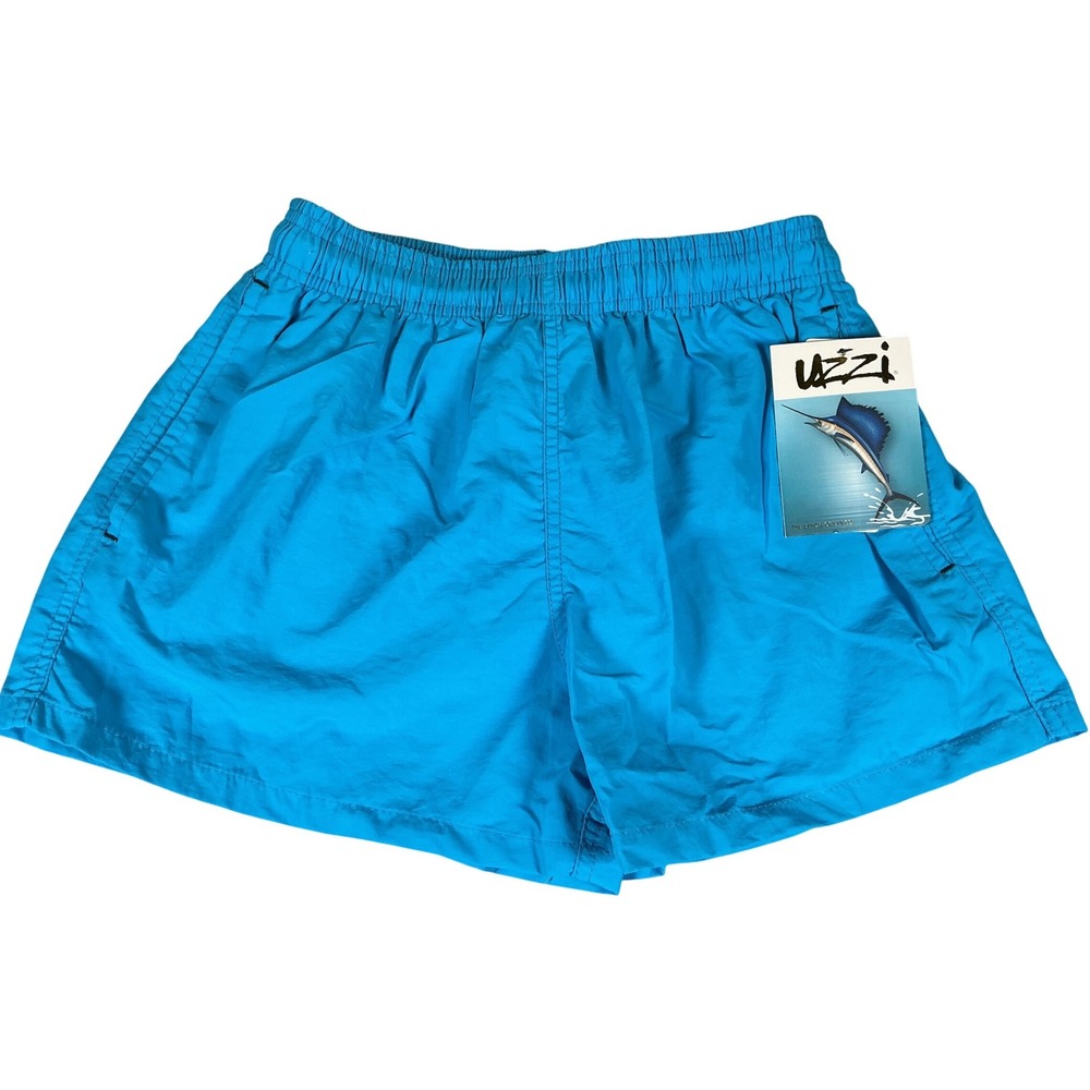 Uzzi Amphibious Gear Mens Neon Blue Swim Trunks Shorts Size S 1816 Fast Dry NWT